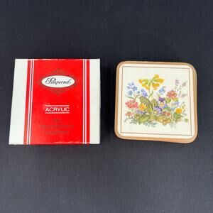 Pimpernel acrylic coasters traditional Meadow Flowers - set of 6